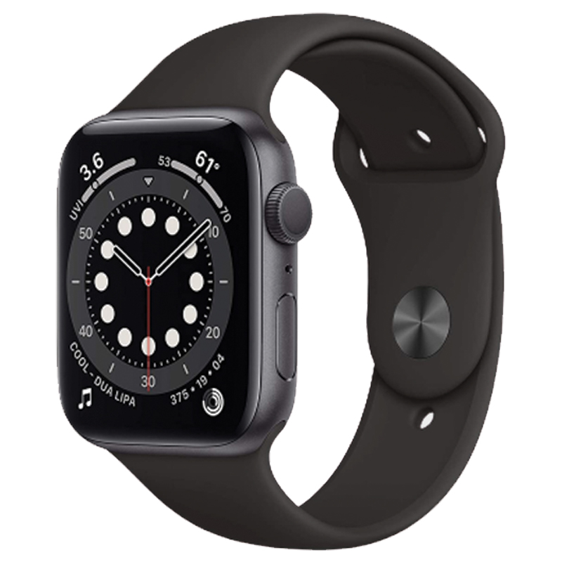 Apple Watch Series 6 M00H3AEA 44mm GPS Space Gray Aluminium Case with Black Sport Band