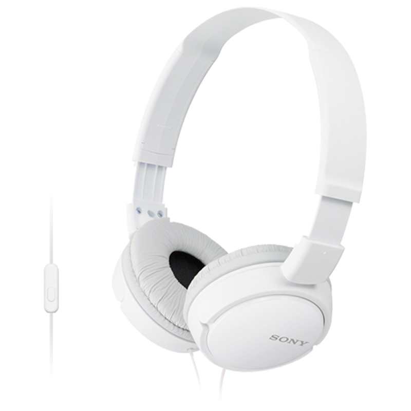 Sony ZX Series Wired On-Ear Headphones with Mic – White MDR-ZX110AP