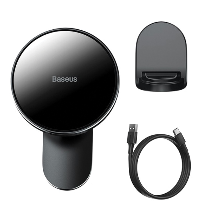 Baseus Big Energy Car Mount Wireless Charger (For Dashboard or Vent Mount) – Black