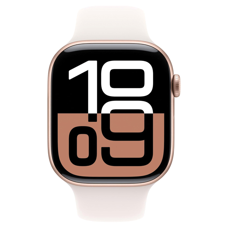 Apple Watch Series 10 GPS + Cellular 42mm Rose Gold Aluminum Case with Light Blush Sport Band S/M – MWX93