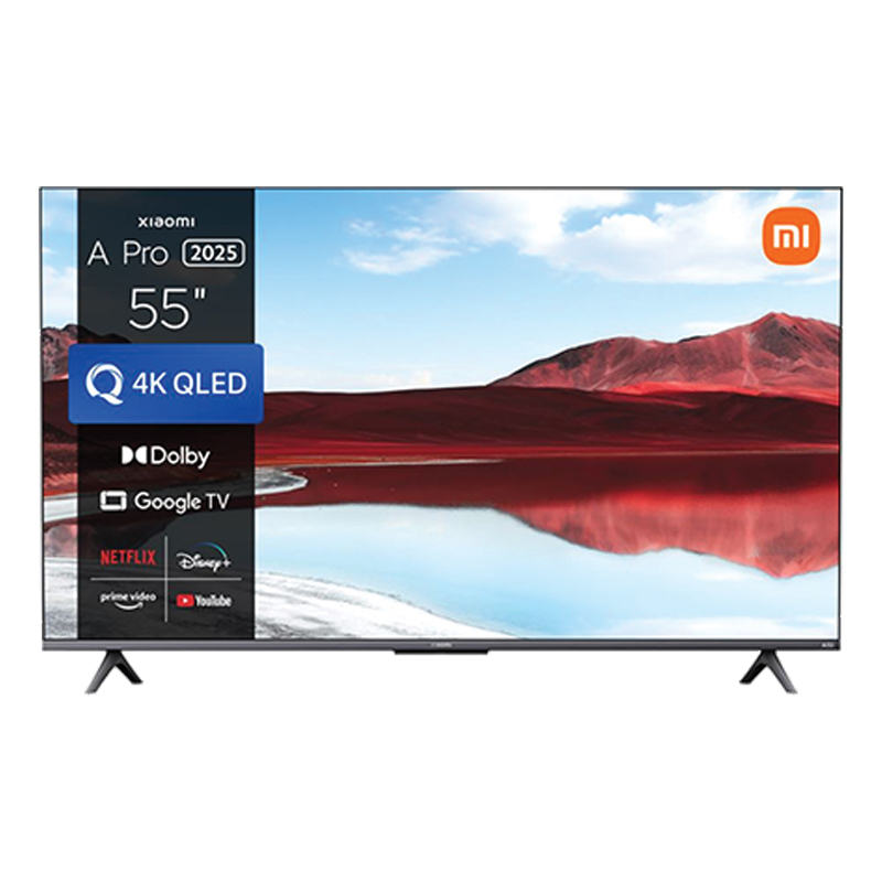 Xiaomi TV A Pro 2025 – 55 inch (Google TV | QLED | 4K Display | Dolby Audio, DTS-X, And DTS Virtual:X | Premium Quality Metallic Design | 360° Bluetooth Remote Control)