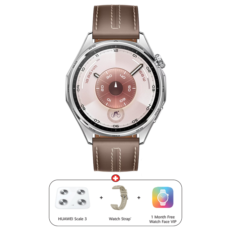 HUAWEI Watch GT 6 46mm – Grey (1.47 Inch AMOLED Display | 21 Day Battery Life | 5 ATM Water-Resistant | Grey Composite Leather Strap)