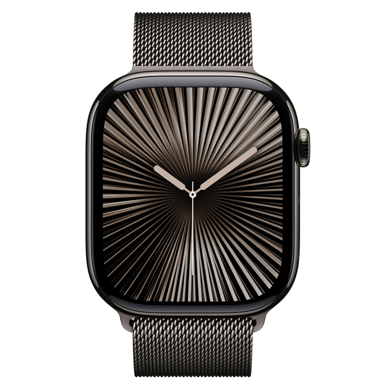 Apple Watch Series 10 GPS + Cellular 46mm Slate Titanium Case with Slate Milanese Loop M/L – MWYW3