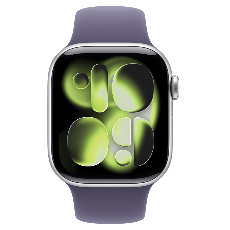 Apple Watch Series 11 GPS 42mm Silver Aluminium Case with Purple Fog Sport Band – S/M | MEU64